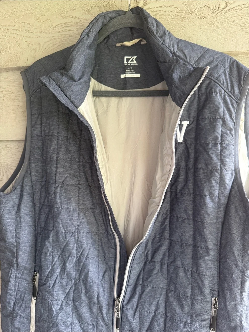Cutter & Buck Quilted Navy Blue Vest with 'V' Chest Accent